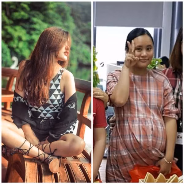 Cụ thể, trên một fanpage tập trung nhiều bà mẹ bỉm sữa tụ tập, nickname M.X đã ghép hai bức ảnh "thời con gái và khi mang thai" của mình để so sánh sự khác biệt. Kèm theo đó là dòng trạng thái: "Các mẹ khoe ảnh thời con gái và đang mang bầu đi! Em đầu tiên, bầu 6 tháng tăng cơ số cân. Ảnh này chồng em chụp đội túi nilon vì sợ ám mùi thức ăn ạ. 1 câu thôi: "đáng sợ".