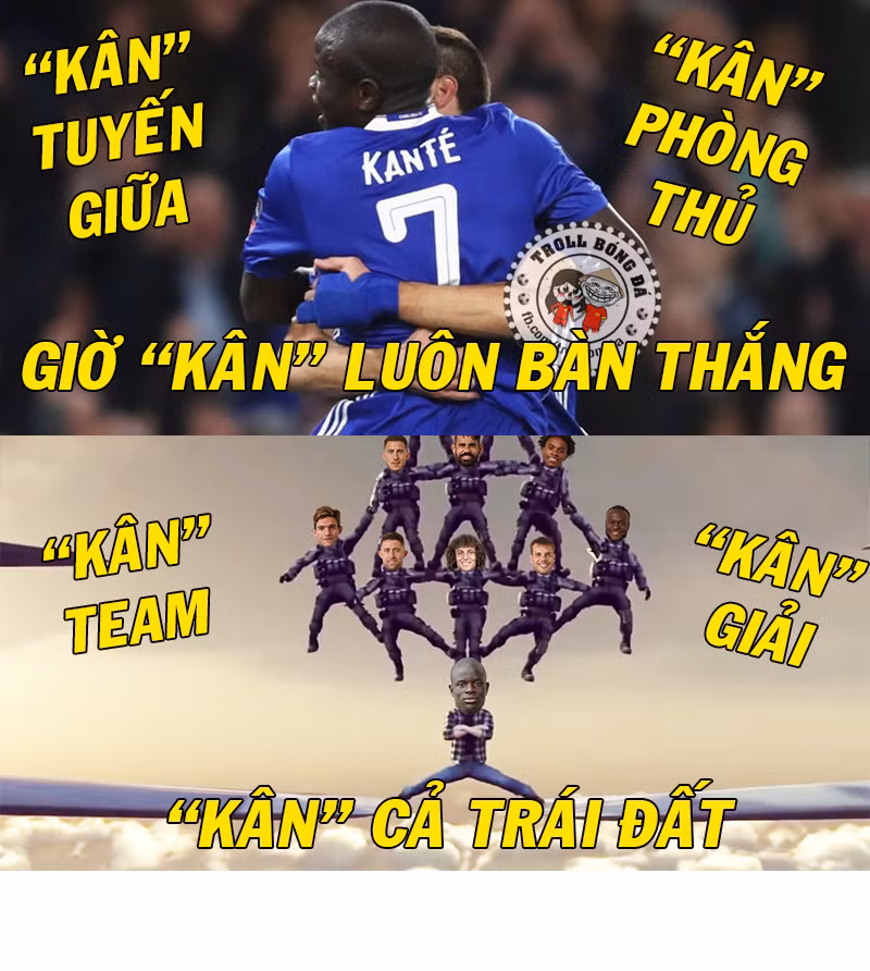 Những biệt danh dùng cho Kante khi chứng kiến anh "cân cả team" trong trận đấu với MU.