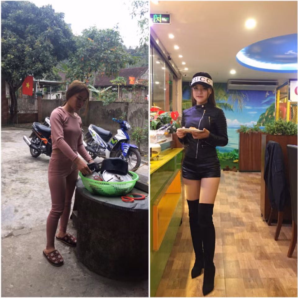 Sau khi loạt ảnh của hội chị em phụ nữ biến hình trước vào trong Tết, nhiều người nói rằng ở nhà chăm con thì xuề xòa thế thôi, chứ ra đường thì sành điệu chẳng thua kém ai.