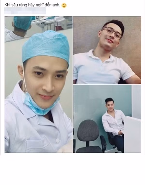 Mới đây, cư dân mạng đặc biệt là các bạn nữ được phen đứng ngồi không yên với những hình của một chàng trai trong trang phục áo blouse trắng được đăng tải trên mạng xã hội. Ảnh trong bài: FBNV.