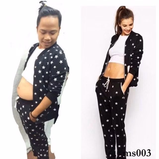 Bằng "lùn" được cư dân mạng biết tới với những bức ảnh "nhái" dáng những siêu mẫu trong những bộ trang phục thời trang.