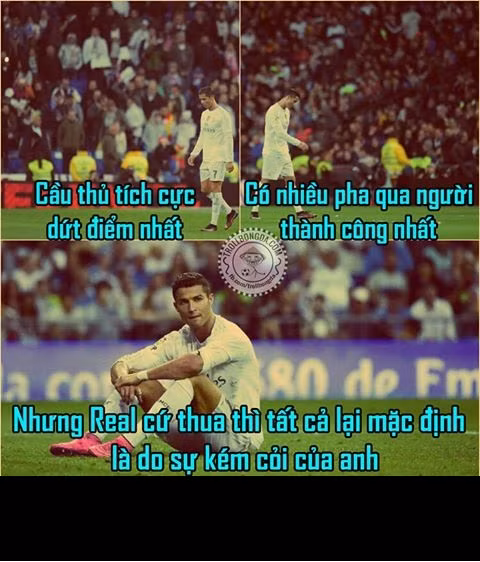 Dù đã cố gắng hết sức có thể trong trận El Clasico nhưng Real Madrid mà cứ thua là mọi lỗi lầm là lại đổ lên đầu Cris Ronaldo. Sự kỳ vọng kèm theo đó là thất vọng đối với siêu sao người Bồ Đào Nha này.