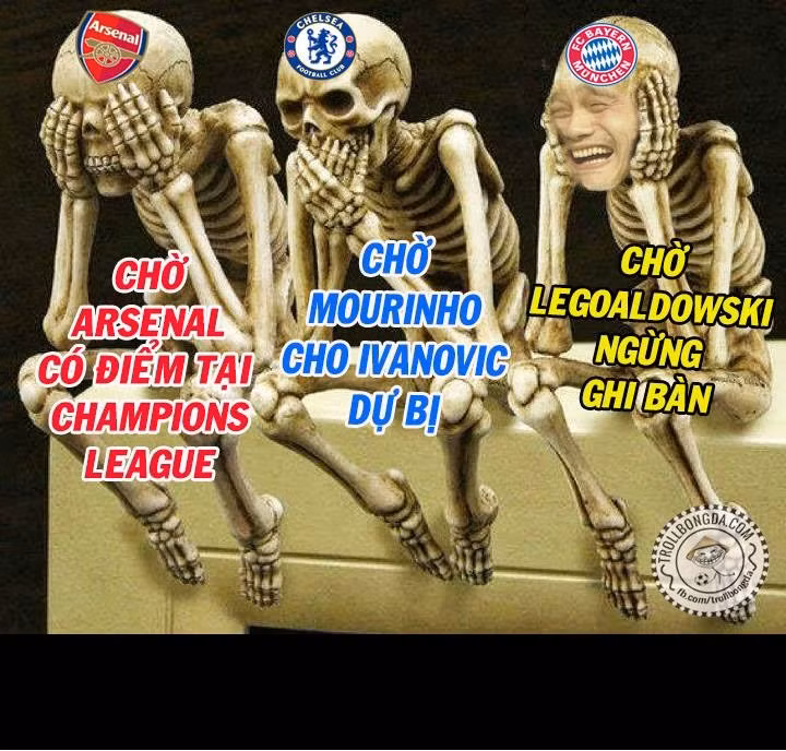 Nỗi lòng của các fan Arsenal, Chelsea đã bị fan Bayern Munich chế giễu.
