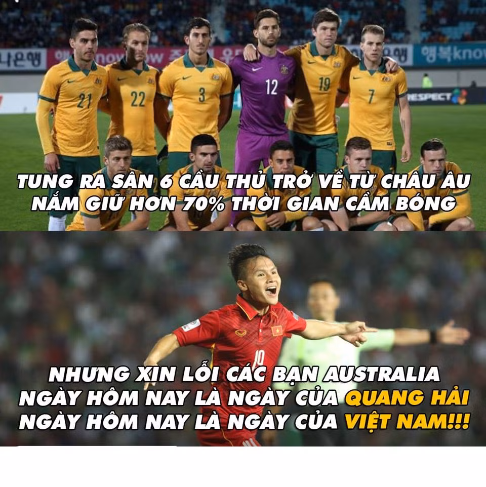 U23 Australia tung ra sân 6 cầu thủ từ châu Âu trở về và giữ 70% bóng nhưng Việt Nam là đội làm nên sự khác biệt mang tên Quang Hải. Sau chiến thắng của U23 Việt Nam nhiều dân mạng đã ăn mừng và bình luân rằng: "Quang Hải nhỏ người nhưng khá dị, nhìn anh ta chơi bóng khiến nhiều người nhớ lại hình ảnh của đàn anh Thành Lương".