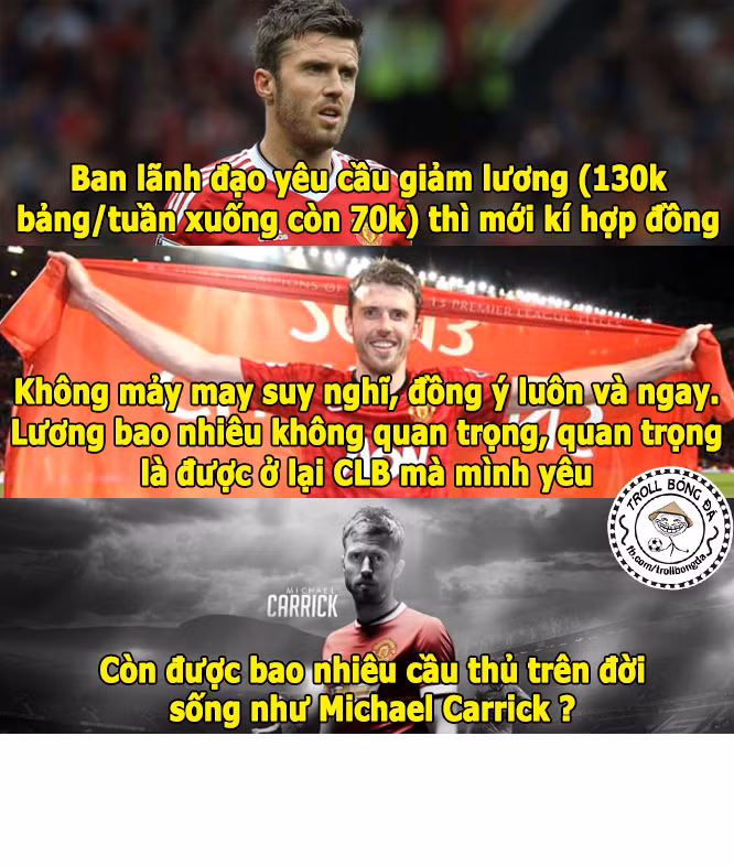 Carrick một cầu thủ sẵn sàng hy sinh tất cả chỉ để được thi đấu cho CLB mình yêu.