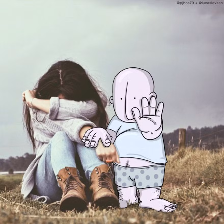 Cô ấy đang buồn lắm đừng hỏi han.