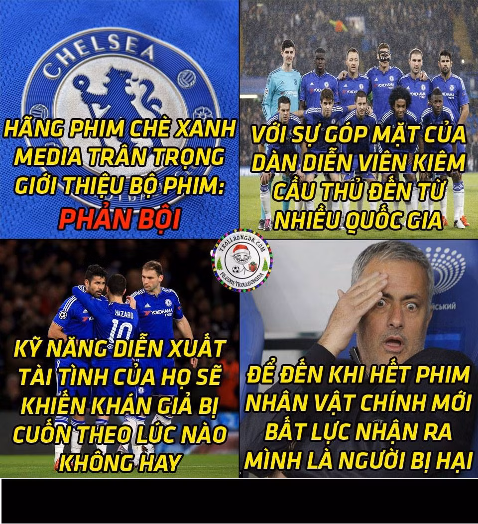 Chứng kiến việc các học trò "chơi đểu" Mourinho, các "thánh" mạng đã cho đăng tải bức ảnh chế theo phong cách phim ảnh.