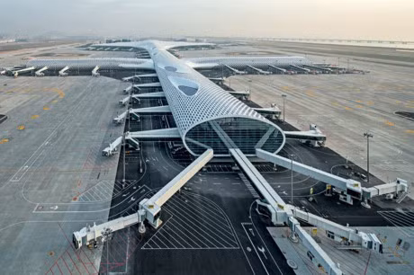 Sân bay và cảng hàng không Quốc tế Thâm Quyến, Trung Quốc. Theo kiến trúc sư Massimiliano Fuksas, với mô hình của sân bay này, khi đi bên trong nó, cảm giác đầu tiên du khách cảm nhận được là như đi trong bụng một con thú.