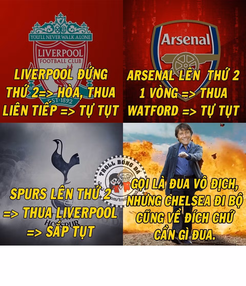 Vị trí thứ 2 tại giải Ngoại hạng Anh liên tục đổi chủ còn vị trí thứ nhất, Chelsea vẫn ung dung thả bộ về đích.