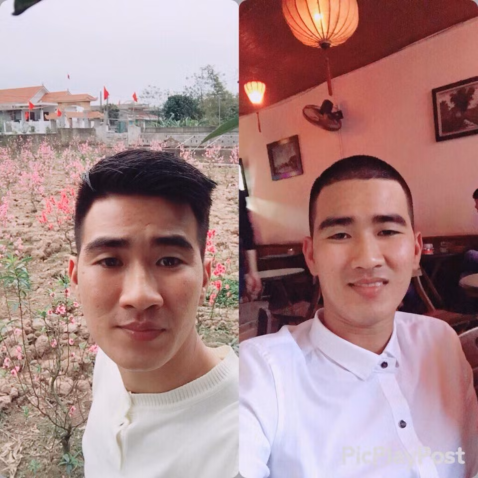 Ngay sau đó, nhiều dân mạng cũng đã khoe khoảnh khắc trước và sau khi xuống tóc chuẩn bị tham gia nghĩa vụ quân sự của mình.