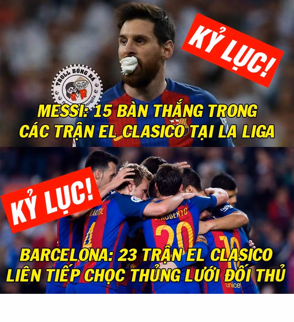 Messi có kỷ lục và Barca cũng vậy. Ảnh sử dụng trong bài: Troll bóng đá