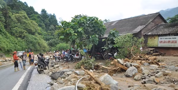 Nhà anh Vàng Văn Quynh, thôn Chu Cang Hồ, xã Tòng Sành (Bát Xát) nơi vợ con anh bị lũ cuốn trôi.