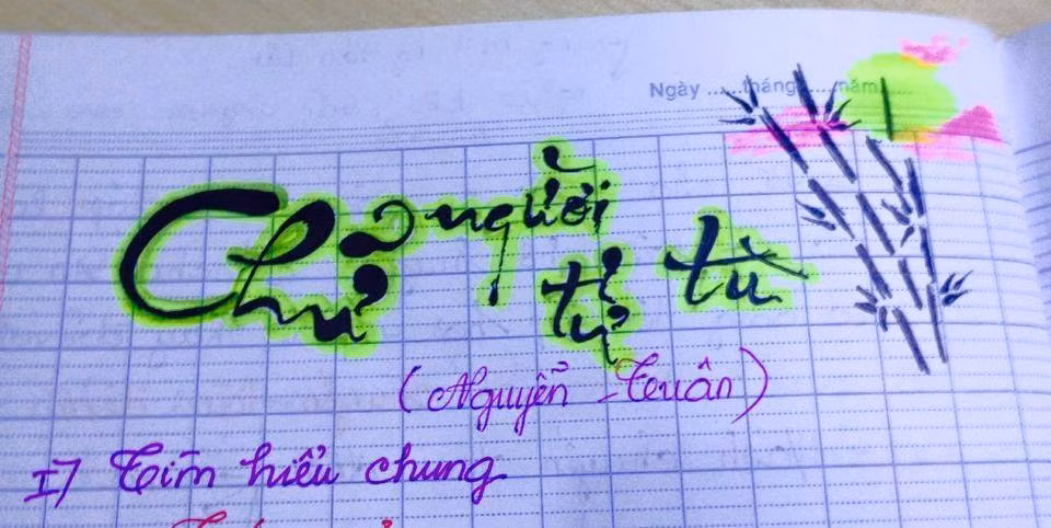 Tác phẩm "chữ người tử tù" của nhà văn Nguyễn Tuân trở nên sinh động hơn qua cách miêu tả của cô nữ sinh lớp 12 trường Gia Định.