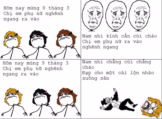 Không chỉ có những bức ảnh chế mà cư dân mạng còn cho đăng tải cả những bài thơ về ngày Quốc tế phụ nữ hết sức buồn cười.