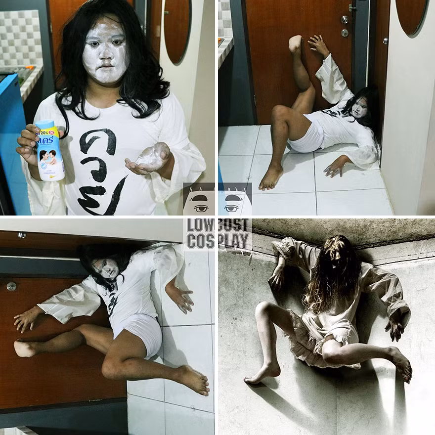 Mùa halloween vừa qua, chính Anucha “Cha” Saengchart cũng có một bức ảnh cosplay để đời khi trở thành con ma góc tường cực đáng sợ.