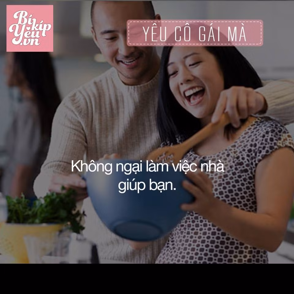 Hãy yêu một cô gái sẵn sàng cùng bạn làm việc nhà mà không có chút lăn tăn.
