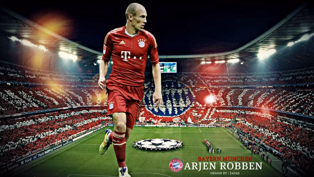 Trong màu áo Bayern Munich hiện tại, Arjen Robben vẫn là cái tên không thể thay thế dù đã 32 tuổi. Những pha đi bóng lắt léo cùng khả năng tạo đột biến cao là điểm mạnh của Robben.