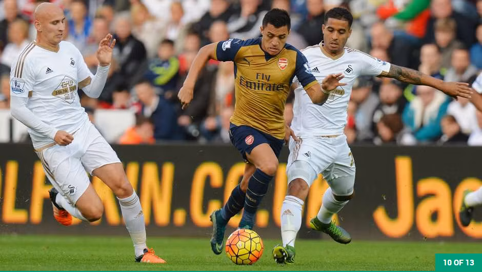 Alexis Sanchez (Arsenal, vàng): Mặc dù được Ozil tạo rất nhiều cơ hội ngon ăn nhưng trong một ngày thi đấu "mờ mịt", Sanchez liên tục bỏ lỡ cơ hội ghi bàn. Trong chiến thắng 3-0 của “Pháo thủ” trước Swansea, tiền đạo Sanchez không kiến tạo hay ghi bàn cho Arsenal.