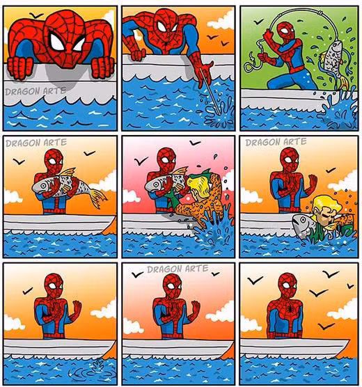 Cách câu cá của Spiderman bị người cá phản đối.