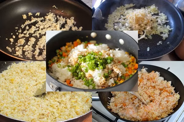 Bắc chảo lên bếp, cho 1 xíu dầu ăn vào đun nóng rồi cho gừng thái sợi vào phi cho thơm, sau đó cho cá mặn vào xào cho chín, nêm chút đường và hạt nêm đảo đều xúc ra bát. Ảnh: yeunoitro.vn.