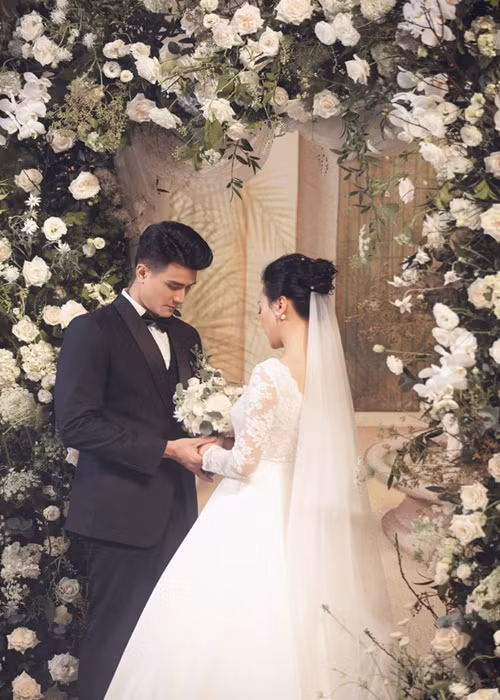 Hình ảnh Phương Oanh - Vĩnh Thụy trong trang phục cưới chỉ là một dự án quảng cáo. Ảnh: Dân Việt