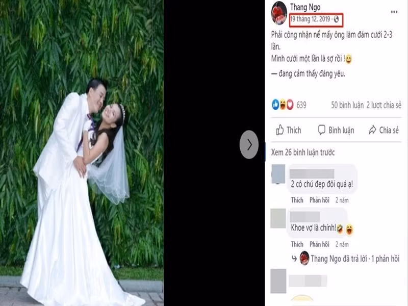 Doanh nhân Thắng Ngô đăng ảnh cưới bên chị Thanh Đào. Ảnh: Yan