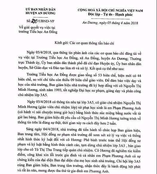 Thong tin chinh thuc vu nu giao vien ep hoc sinh suc mieng nuoc gie lau-Hinh-2