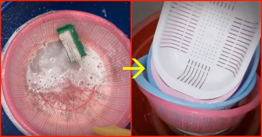 Mẹo cực hay loạt bỏ hàng tỷ vi khuẩn trong rổ nhựa Meo cuc hay loat bo hang ty vi khuan trong ro nhua
