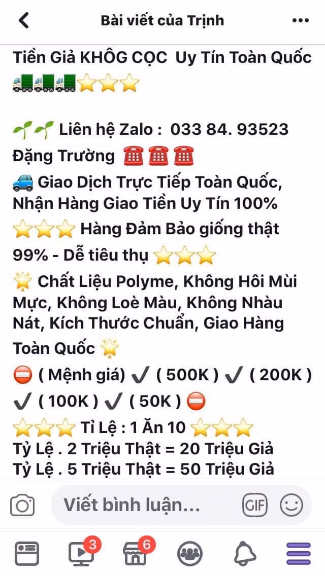 Cong khai rao ban tran lan tien gia tren mang