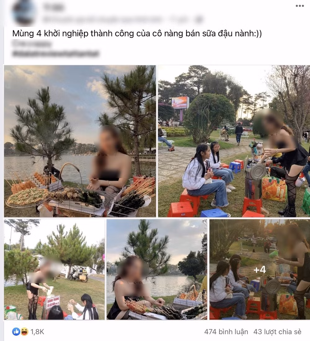 Co gai ban sua dau nanh o Da Lat gay sot vi trang phuc mat me