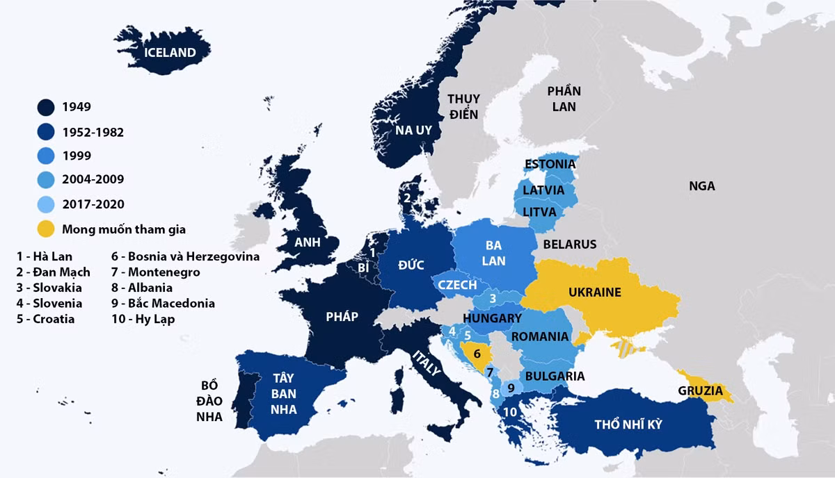  Căng thẳng Nga - NATO leo thang sau khi xung đột ở Ukraine nổ ra vào cuối tháng 2/2022. Tổng thống Nga Vladimir Putin cho biết, một trong những lý do khiến ông phát động chiến dịch là lo ngại về việc NATO mở rộng về phía Đông.