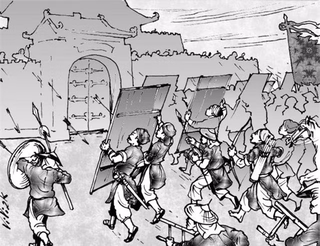 Năm 1773, để đánh chiếm thành Quy Nhơn, Nguyễn Nhạc tự ngồi vào cũi cho quân lính khiêng tới nộp cho Nguyễn Khắc Tuyên, giả làm quân lính phản Tây Sơn, bắt tướng "giặc" về hàng chúa Nguyễn. Khắc Tuyên tin là thật, cho quân áp giải Nguyễn Nhạc vào. Nửa đêm, quân Tây Sơn trá hàng mở cũi cho Nguyễn Nhạc, ông cùng binh lính nổi dậy phối hợp quân từ ngoài ùa vào đánh chiếm thành Quy Nhơn.