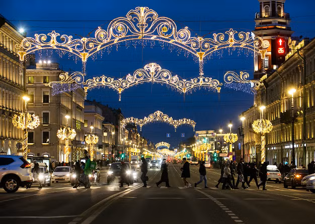 Bức ảnh chụp tại đường Nevsky Prospect, St. Petersburg.