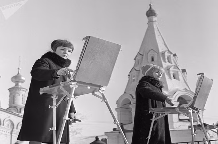 Sinh viên ngành Mỹ thuật ở Ryazan năm 1967.
