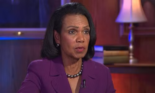 Cựu ngoại trưởng Mỹ Condi Rice khi trả lời trên chương trình "The Axe Files". (Ảnh: CNN)