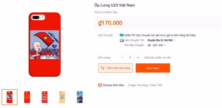 Op lung smartphone in hinh co vu doi tuyen Viet Nam dat khach