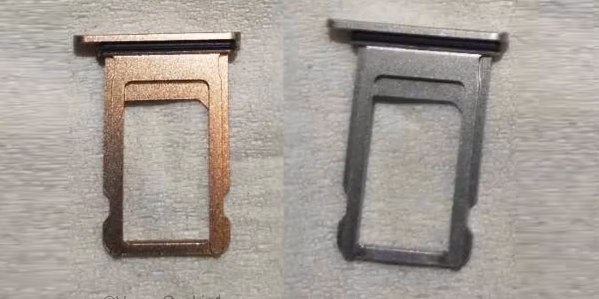 Nhiều linh kiện như khay SIM màu vàng đồng được cho là của iPhone X xuất hiện trước đó. Nhiều linh kiện như khay SIM màu vàng đồng được cho là của iPhone X xuất hiện trước đó.