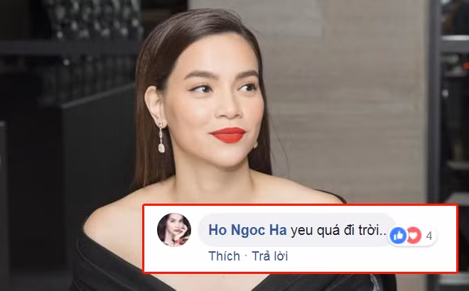 Nữ ca sĩ Hồ Ngọc Hà để lại dòng bình luận "yêu quá đi trời" thể hiện sự đồng cảm với những chia sẻ của đàn anh.