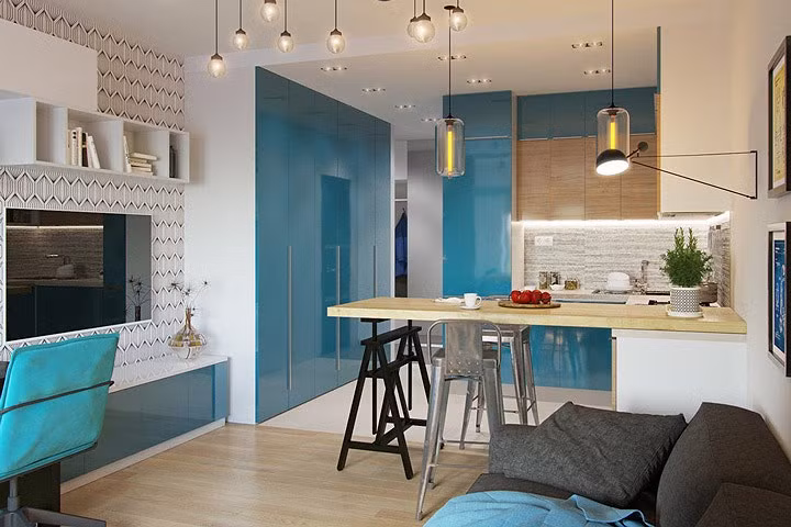 Các kiến trúc sư đã thiết kế nên căn hộ vừa đảm bảo những nhu cầu cuộc sống mà vẫn phù hợp với sinh viên hoặc cặp vợ chồng trẻ.