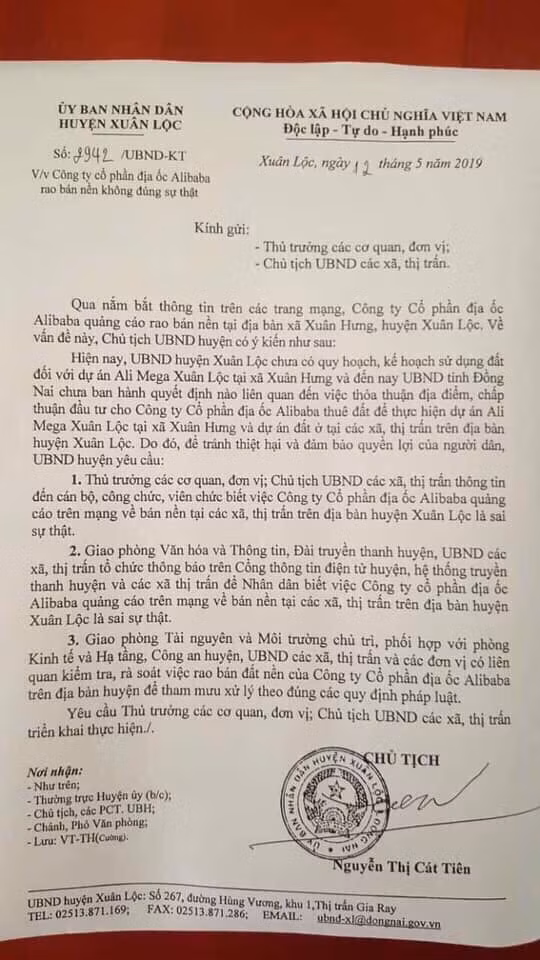 Them mot dia phuong “boc phot” dia oc Alibaba ban du an ao
