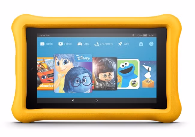 máy tính bảng Amazon Fire dành cho trẻ em có ốp cao su bảo vệ. Ảnh: Amazon. máy tính bảng Amazon Fire dành cho trẻ em có ốp cao su bảo vệ. Ảnh: Amazon.