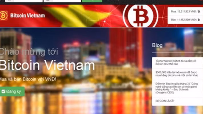Sàn Bitcoin Việt Nam khi còn hoạt động.
