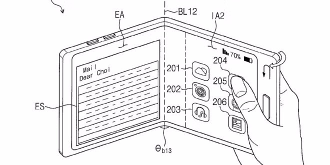 Thiết kế điện thoại gập của Samsung mới được cấp bằng sáng chế.