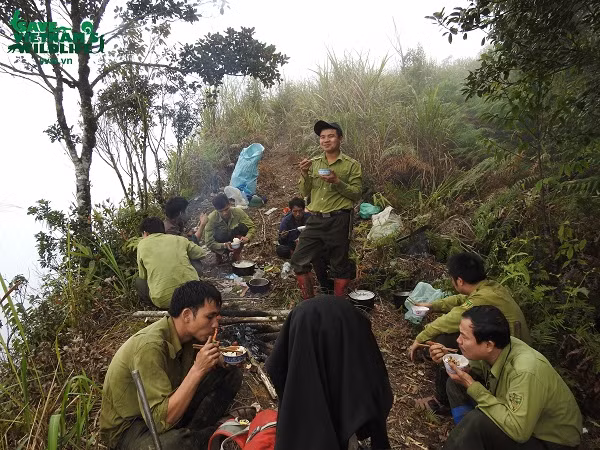 Hình ảnh đội kiểm lâm ăn uống thiếu thốn trong các chuyến tuần tra và bảo vệ rừng khiến người xem không khỏi xúc động.