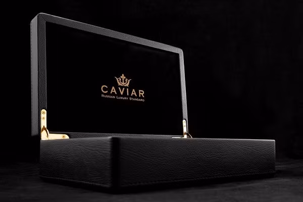 Điện thoại sẽ được đặt trong hộp bằng da cao cấp.
