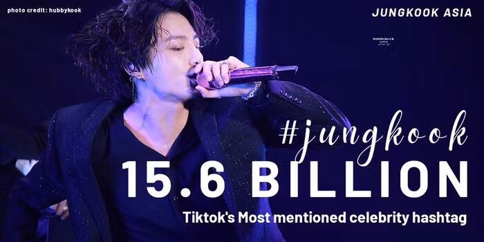 Cụ thể, Jungkook đã "vượt mặt" ngôi sao điện ảnh Ấn Độ Salman Khan, người đang có tổng lượt xem 15,5 tỷ với hashtag #Salman Khan trên TikTok. Mỹ nam BTS trở thành người nổi tiếng có lượt xem nhiều nhất nền tảng này với 15,7 tỷ lượt.