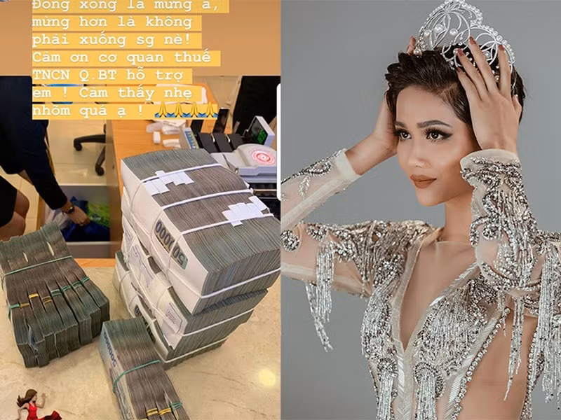 Năm 2020, hình ảnh H'hen Niê mang 5 chồng tiền đóng thuế thu nhập cá nhân gây xôn xao dư luận bởi các nghệ sĩ thường giữ bí mật thông tin này. Trả lời Znews, quản lý của H'hen Niê cho biết, nàng hoa hậu đã sơ suất.