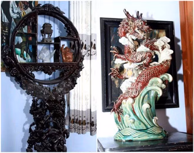Trong căn biệt thự của thân sinh Lâm Khánh Chi có bộ sưu tập các đồ vật quý hiếm lên đến hàng tỷ đồng.