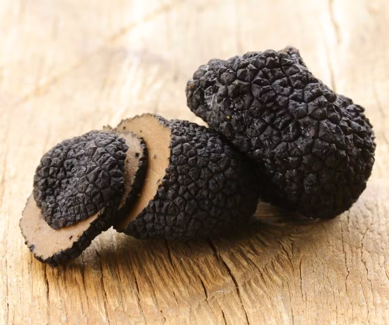 Nấm Truffle đen mùa đông có màu đen bóng, nổi hạt gồ ghề. Do thu hoạch vào mùa đông nên loại nấm này có giá giá đắt hơn, khoảng 3.000 USD/kg.
