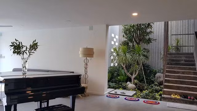 Cầu thang cũng được tạo không gian tươi xanh, đón nhiều ánh sáng.
